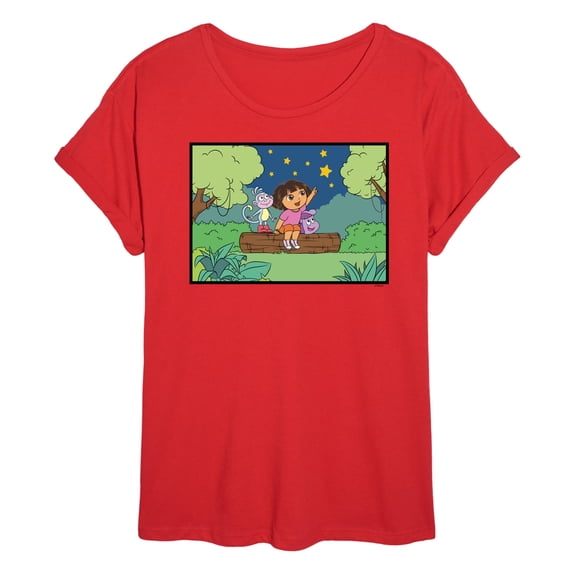 Dora The Explorer - Boots Stars - Women's Oversized Graphic T-Shirt