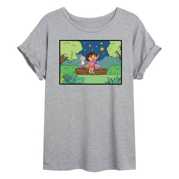 Dora The Explorer - Boots Stars - Women's Oversized Graphic T-Shirt