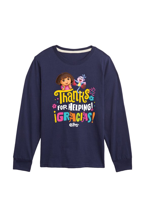 - Boots Thanks For Helping - Toddler And Youth Long Sleeve Graphic T-Shirt