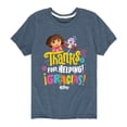 thumbnail image 1 of Dora The Explorer - Boots Thanks For Helping - Toddler And Youth Short Sleeve Graphic T-Shirt, 1 of 4