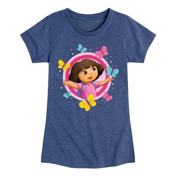 Dora The Explorer - Butterflies - Toddler And Youth Girls Fitted Short Sleeve Graphic T-Shirt