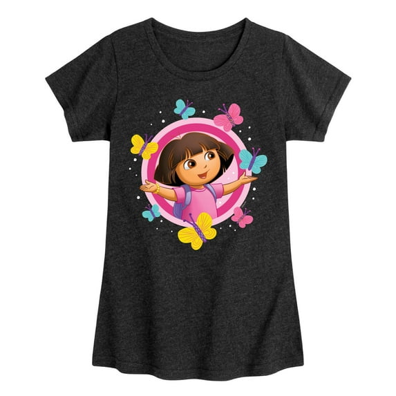 Dora The Explorer - Butterflies - Toddler And Youth Girls Fitted Short Sleeve Graphic T-Shirt