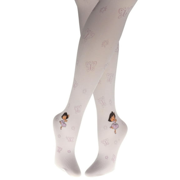 Dora The Explorer - Butterflies White Girls Fashion Tights