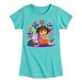 thumbnail image 1 of Dora The Explorer - Dora And Boots - Toddler And Youth Girls Fitted Short Sleeve Graphic T-Shirt, 1 of 4