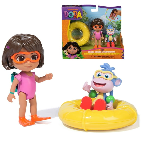 Dora the Explorer, Splash-Splash Adventure Pack, with Dora & Boots Toy Figures & Accessories, for Kids 3 and up