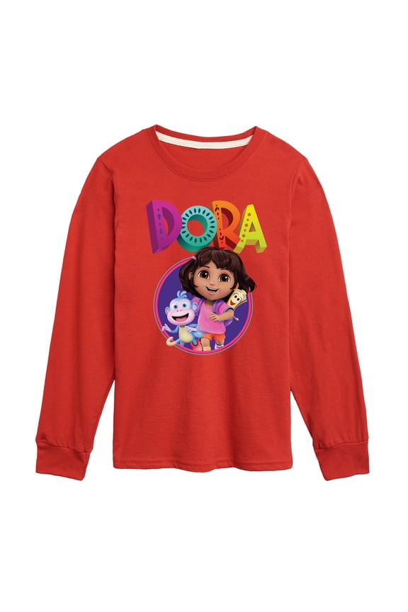 - Dora - Youth Boys Long Sleeve Graphic T-Shirt