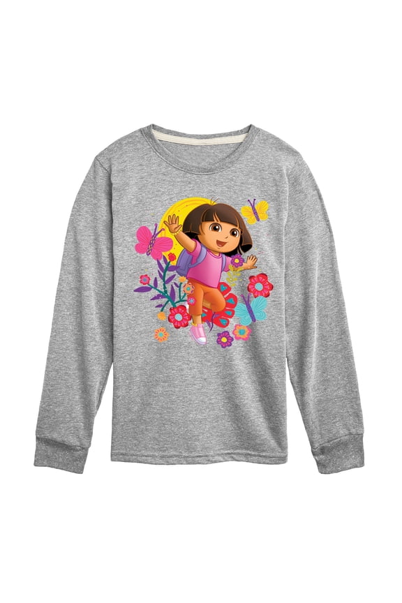 - Flowers And Butterflies - Toddler And Youth Long Sleeve Graphic T-Shirt