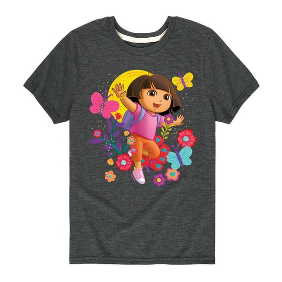 Dora The Explorer - Flowers And Butterflies - Toddler And Youth Short Sleeve Graphic T-Shirt