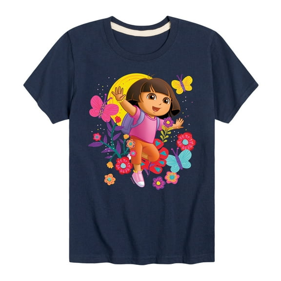 Dora The Explorer - Flowers And Butterflies - Toddler And Youth Short Sleeve Graphic T-Shirt