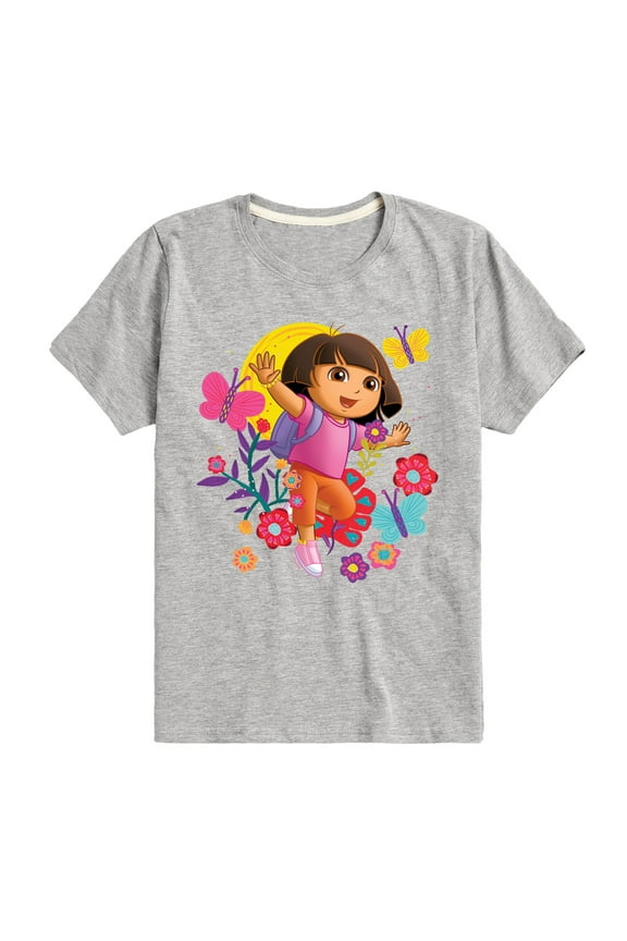 - Flowers And Butterflies - Toddler And Youth Short Sleeve Graphic T-Shirt