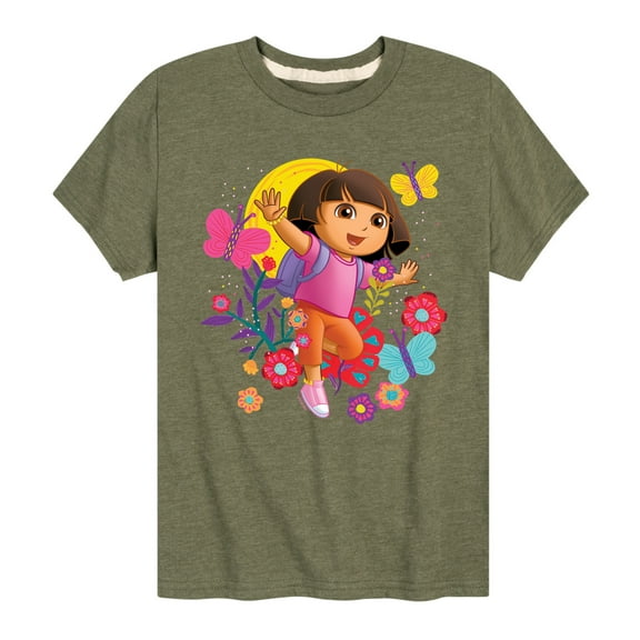 Dora The Explorer - Flowers And Butterflies - Toddler And Youth Short Sleeve Graphic T-Shirt