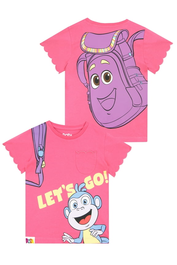 Girls Dora T-Shirt Pink Sizes 3T-8