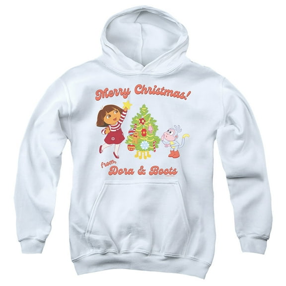 Dora The Explorer Happy Holidays From Dora And Boots Kids Hoodie for Youth Boys and Girls
