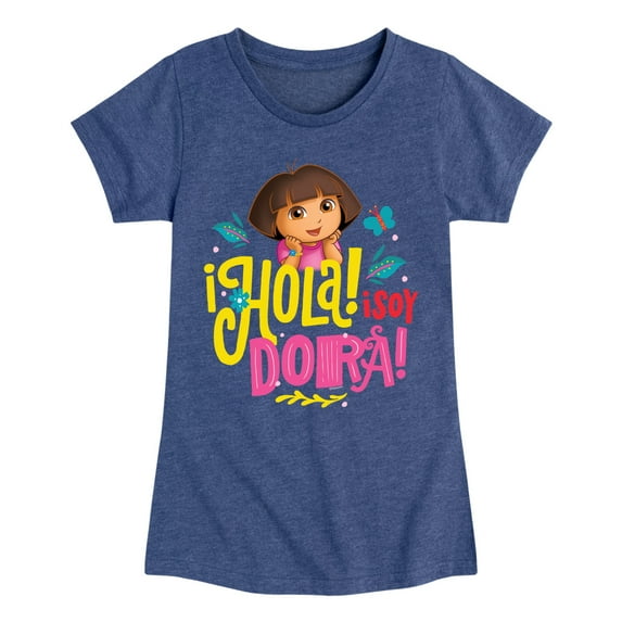 Dora The Explorer - Hola Isoy Dora - Toddler And Youth Girls Fitted Short Sleeve Graphic T-Shirt