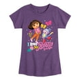 thumbnail image 1 of Dora The Explorer - I Love My Boots - Toddler And Youth Girls Fitted Short Sleeve Graphic T-Shirt, 1 of 4