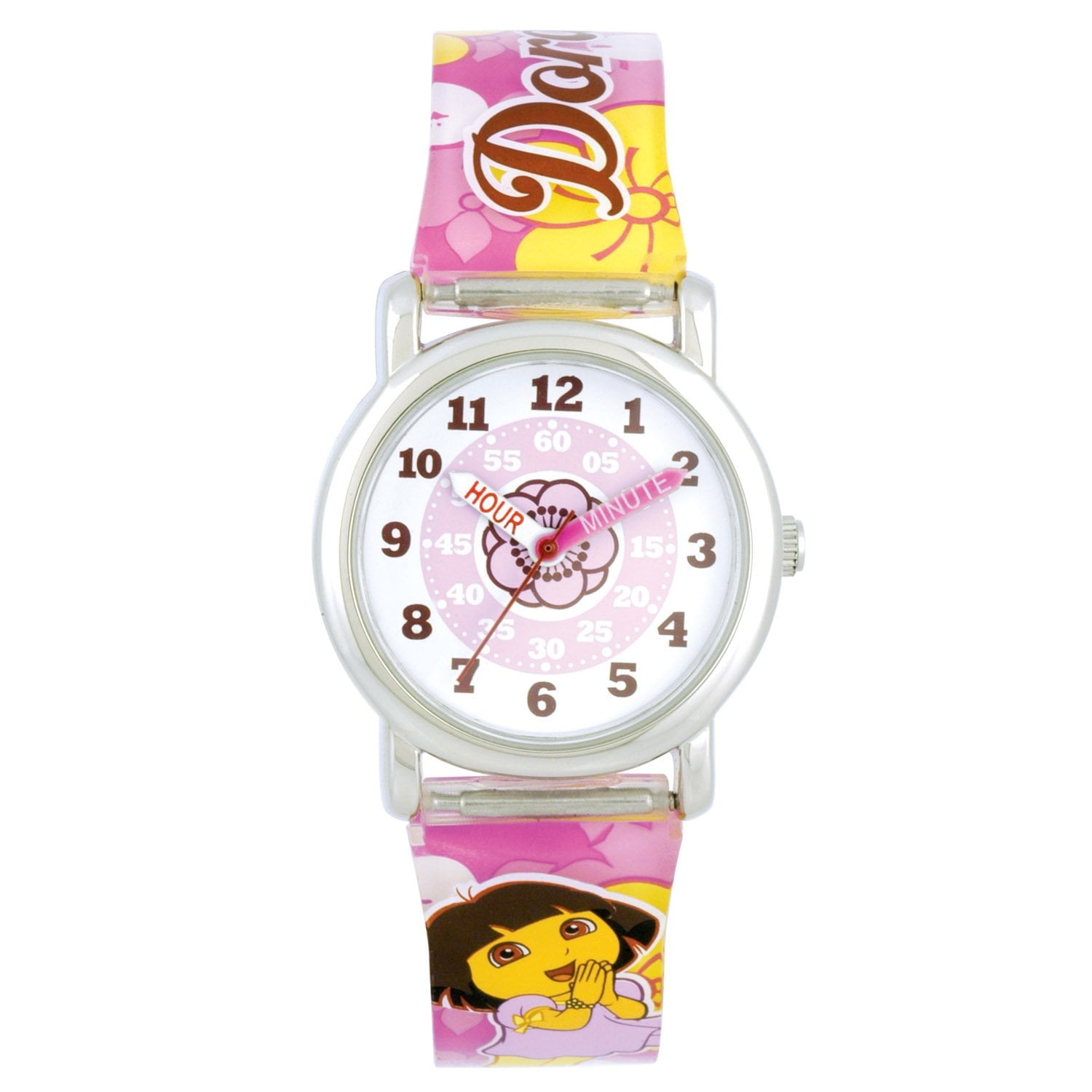 DORA Dora The Explorer DTE909 Pink and Yellow Easy Read Watch