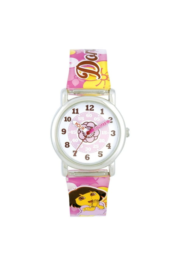 Dora The Explorer DTE909 Pink and Yellow Easy Read Watch