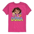 thumbnail image 1 of Dora The Explorer - Logo Map And Flowers - Toddler And Youth Short Sleeve Graphic T-Shirt, 1 of 3