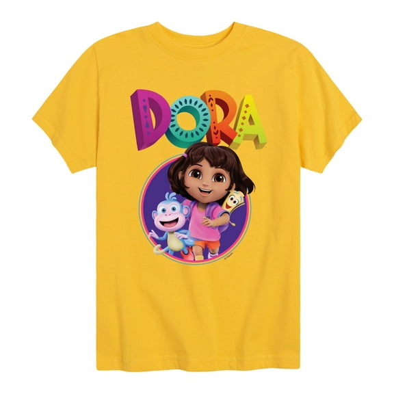 Dora The Explorer - Dora - Youth Boys Short Sleeve Graphic T-Shirt