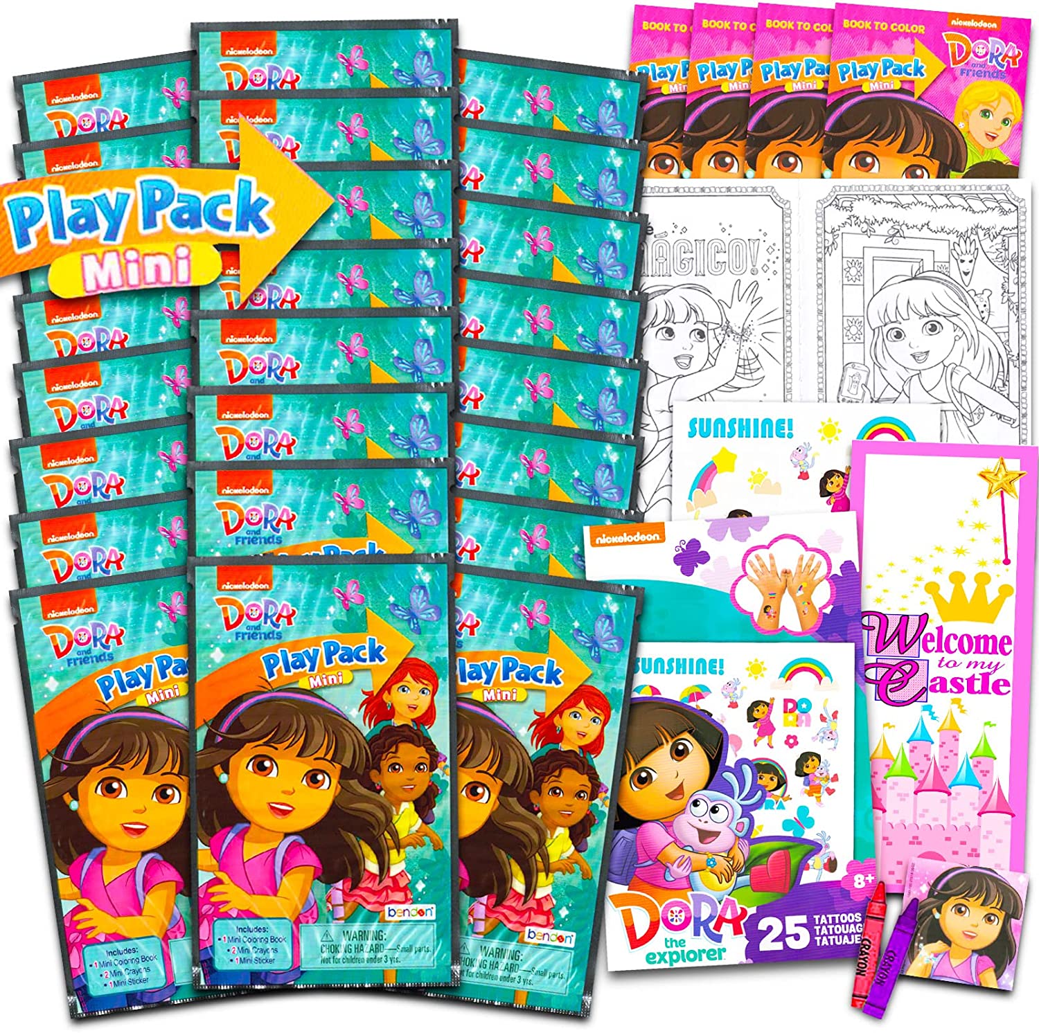 Dora The Explorer Party Favors 24 Mini Play Packs with Coloring Pages