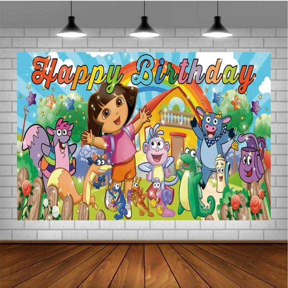 Dora The Explorer Post Wall Decor Birthday Banner Backdrop Background Party Supplies Taspestry