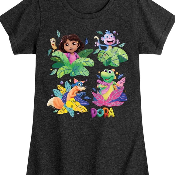 Dora The Explorer - Swiper, Isa, And Boots - Toddler And Youth Girls Fitted Short Sleeve Graphic T-Shirt