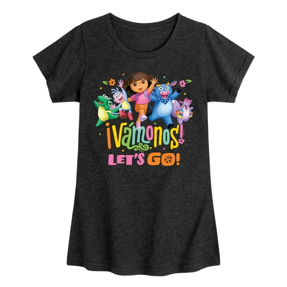 Dora The Explorer - Vamonos Lets Go - Toddler And Youth Girls Fitted Short Sleeve Graphic T-Shirt