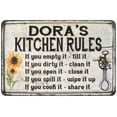 thumbnail image 1 of Dora's Kitchen Rules Chic Sign Vintage Décor 8 x 12 High Gloss Metal 208120032252, 1 of 1