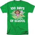 thumbnail image 1 of Dora the Explorer 100 Days of School Leaves Unisex Adult T Shirt, Hunter Green, 2X-Large, 1 of 4