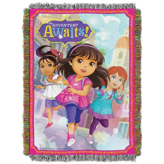 Dora the Explorer Adventure Awaits 48x60 Woven Tapestry Throw Blanket