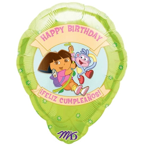 Dora the Explorer Happy Birthday Personalizable Foil Mylar Balloon (1ct)