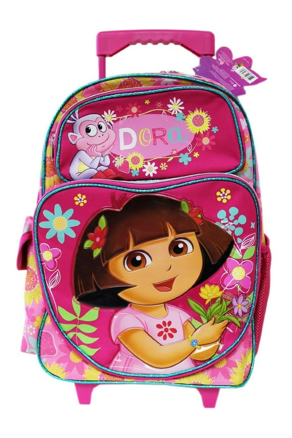 Dora the Explorer- Large 16 inch Full-size Rolling Backpack - Sunflower