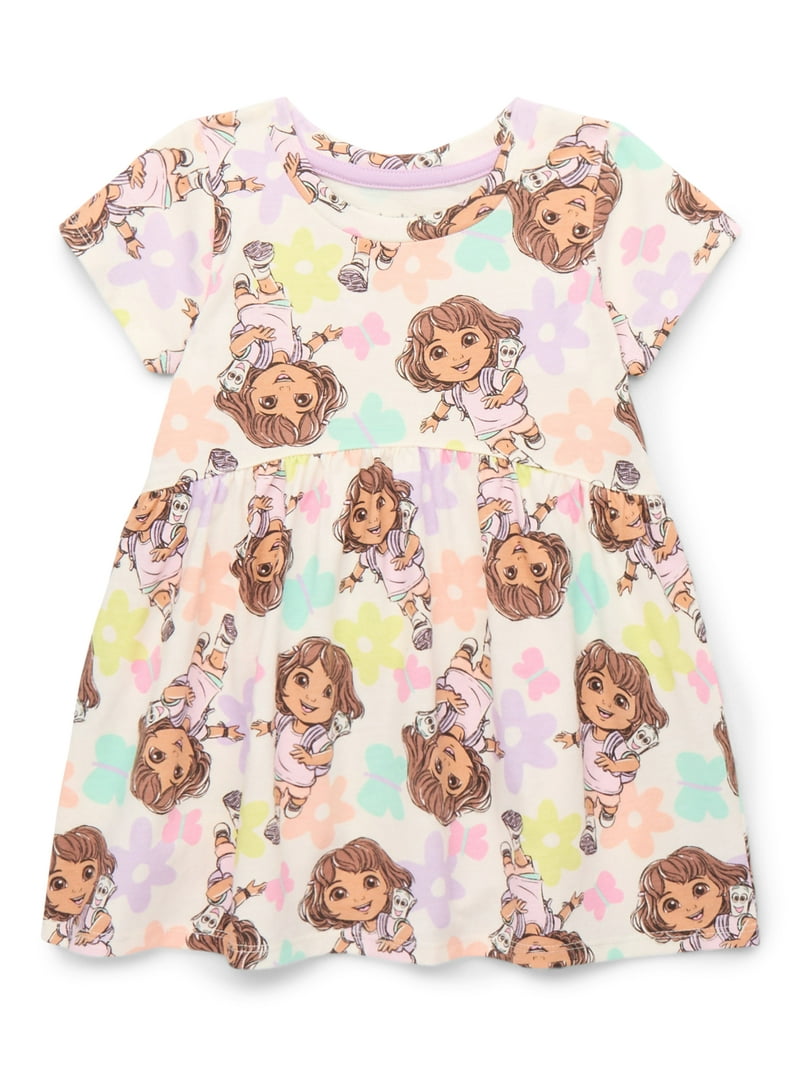 Dora The Explorer Toddler Girls All Over Print Short Sleeve Skater