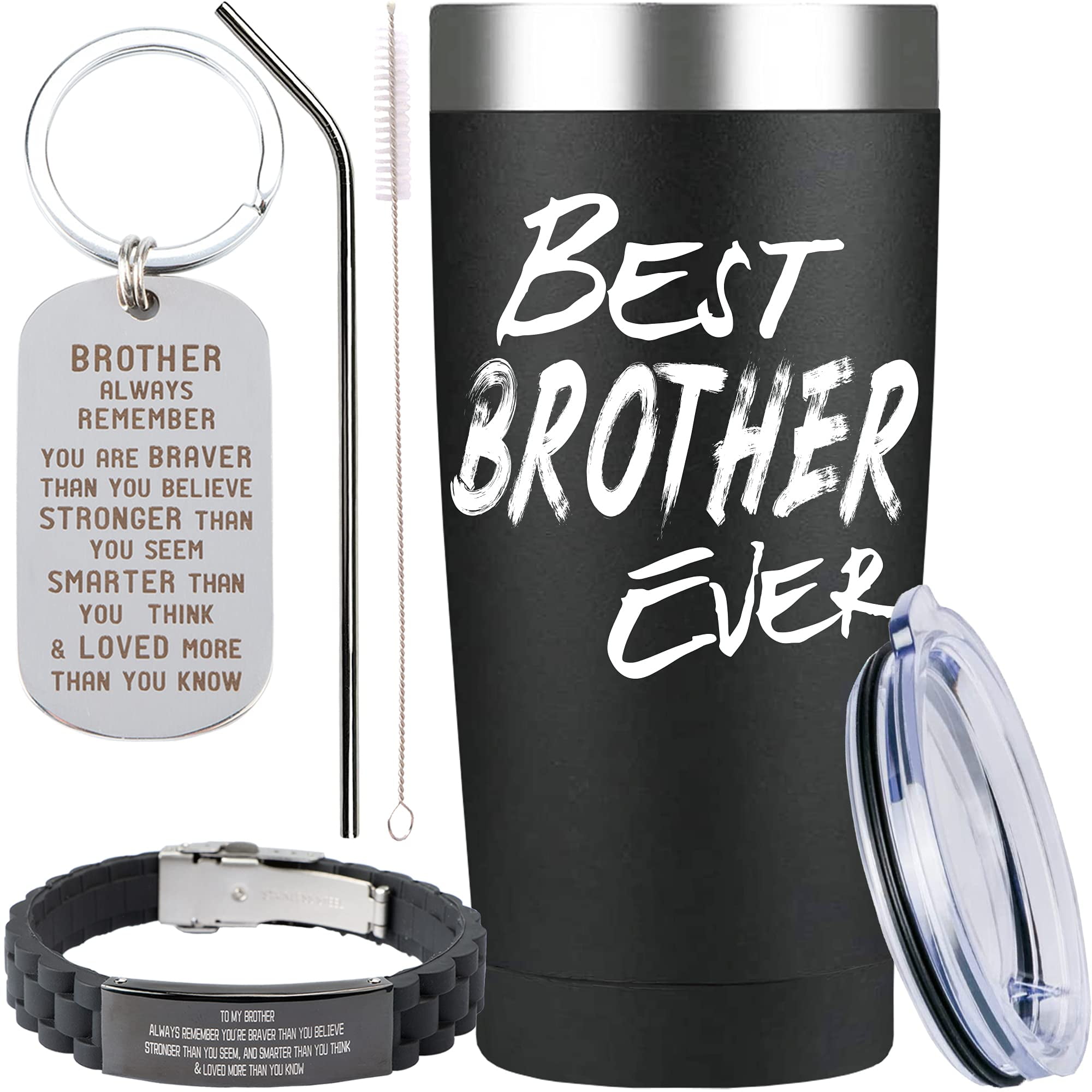 DoraDreamDeko Black and Silver Brother Gifts: Mug, Christmas & Birthday