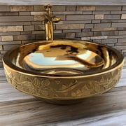 Dorado Round Golden Vessel Sink Countertop Wash Basin