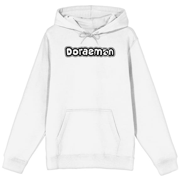 Doraemon Brach & Lantern Adult White Long Sleeve Hooded Sweatshirt-Small
