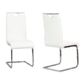 thumbnail image 1 of Doral White Faux Leather Dining Chairs w Chrome Cantilever Base Set of 2, 1 of 6