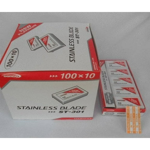 Wennow Dorco St301 Platinum Double Edge Razor Blades / 1case (1000 Blades)