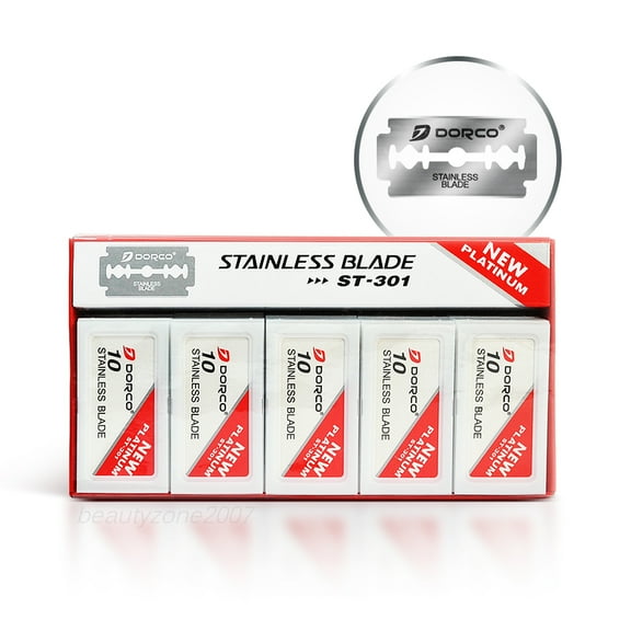 Dorco ST301 Platinum Extra Double Edge Razor Blades 100 Ct