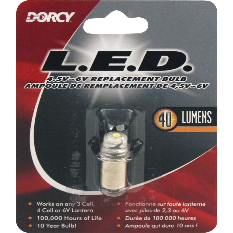 Dorcy 40-Lumen 4.5-6-Volt LED Replacement Bulb with 10-Year