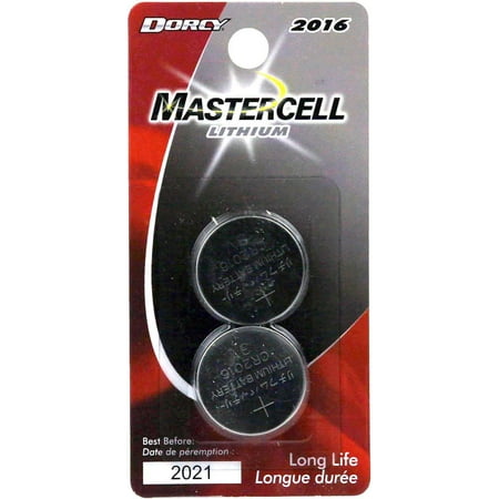 Dorcy 41-4105 Mastercell 2 Pack Lithium 2016 Coin Cell 3 Volts