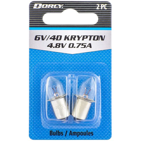 Dorcy 6-Volt/4D-4.8-Volt, 0.75A Bayonet Base Krypton Replacement Bulb, 2-Pack 41-1663