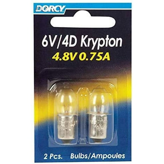 Dorcy 6V/4D Krypton Flashlight Bulb 2.2 Volt Bayonet Base - Case of: 12; Each Pack Qty: 2; Total Items Qty: 24