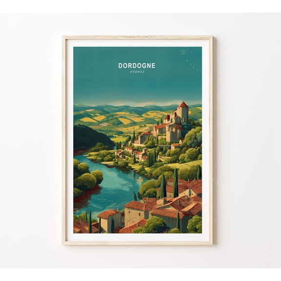 Dordogne France Minimalist Travel Wall Art 3, Unframed Canvas 24x36in