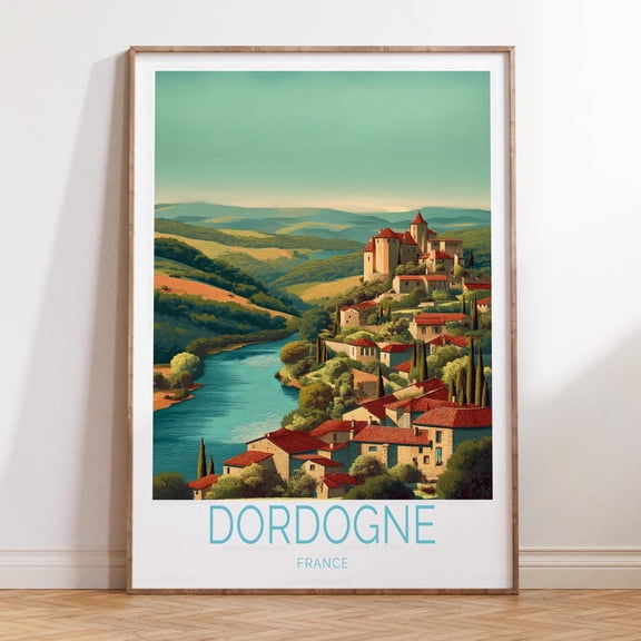 Dordogne France Scenic French Valley Wall Art Unframed Paper Print