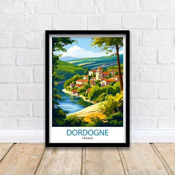 Dordogne France Travel Printdordogne Wall Decor Dordogne Home Living Decor Dordogne Illustration Travel France Home Decor