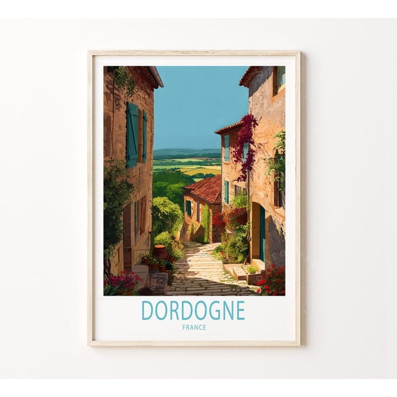 Dordogne France Travel Wall Art 2, Unframed Paper Poster 8x10in