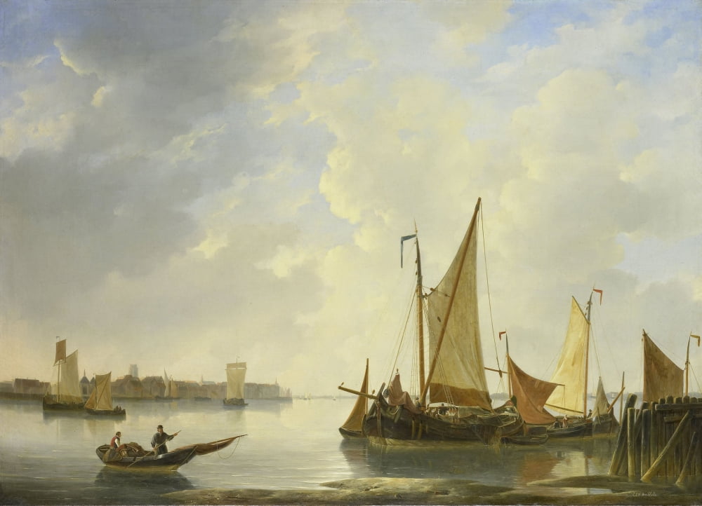 Dordrecht From Papendrecht Canvas Art - (24 x 18)
