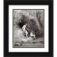 thumbnail image 1 of Dore, Gustave 15x18 Black Ornate Wood Framed with Double Matting Museum Art Print Titled - Adam and Eve In Paradise (from Miltons Paradise Lost), 1 of 4