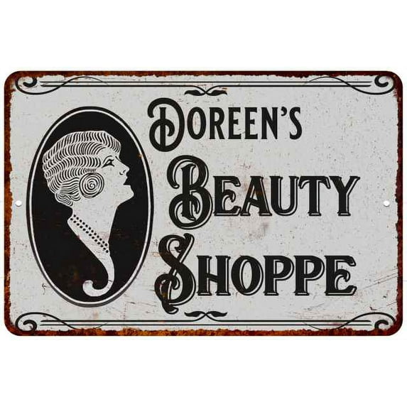 Doreen's Beauty Shoppe Chic Sign Vintage Décor 12x18 Metal Sign 112180021425